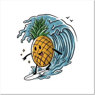 Pineapple Surfing Posters and Art